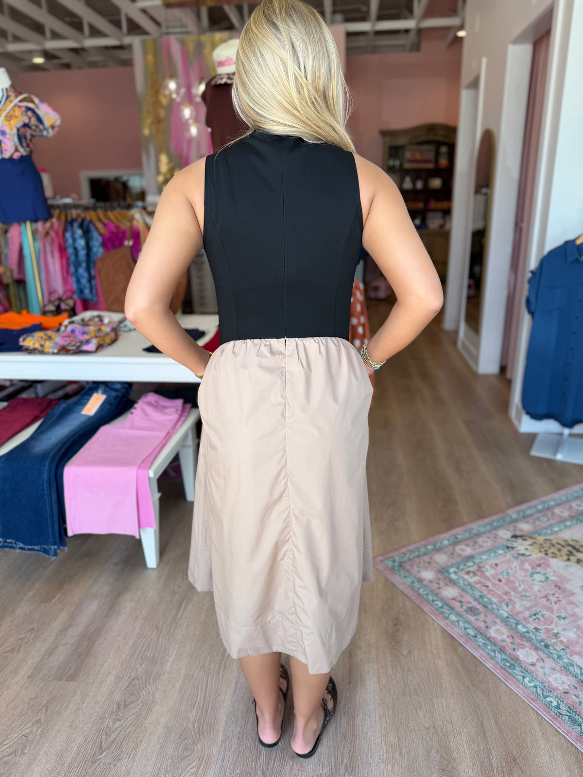 City Society Colorblock Midi Dress