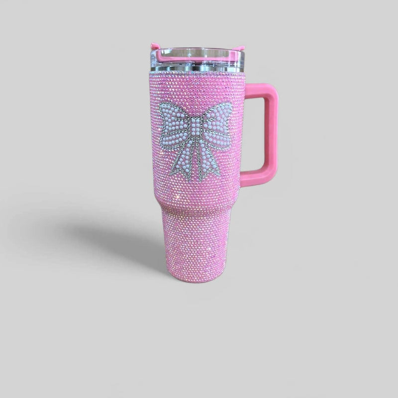 Pink Bling Bow 40 ounce Insulated Tumbler