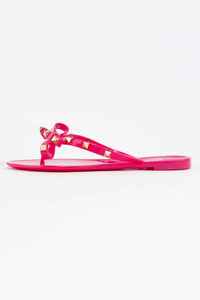 Hot Pink Rockstud Jelly Sandals