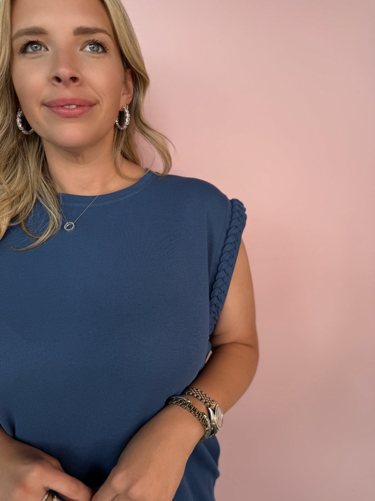 Effortlessly You Braided Sleeve Dress