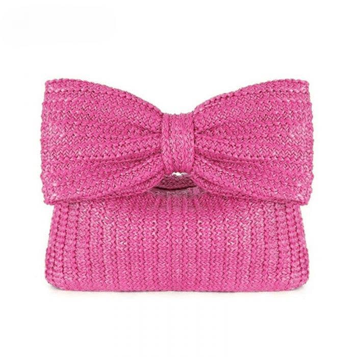 Summer Serenade Straw Beach Bow Clutch