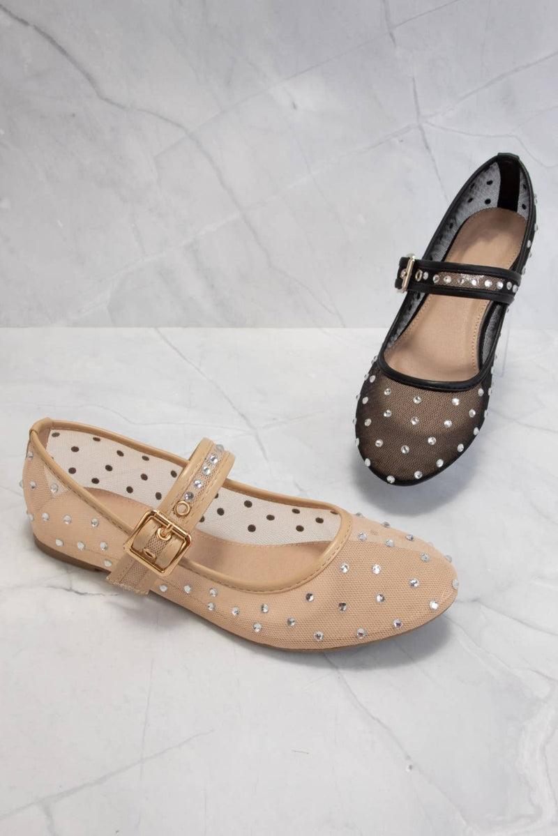 Mesh Mary Jane Flats