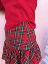 Holly Days Plaid Ruffle Skirt