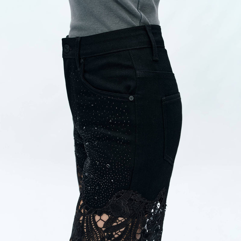 Daydream Black Denim Lace Pants