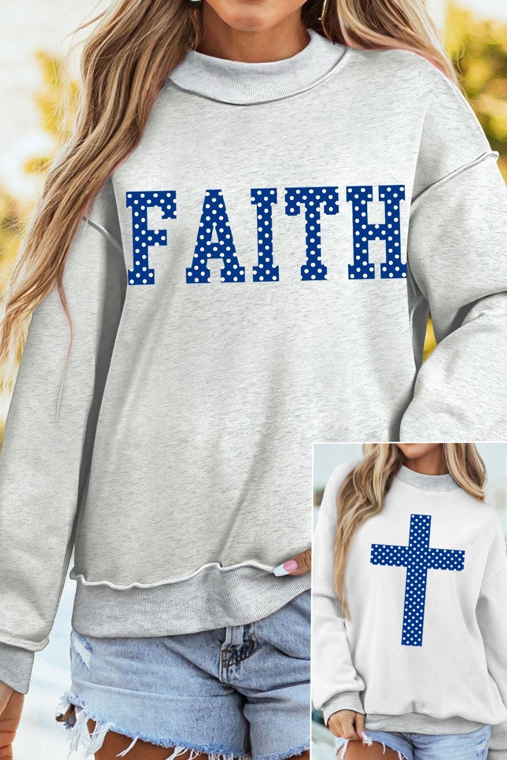 Faith Reversible Mock Neck Sweatshirt