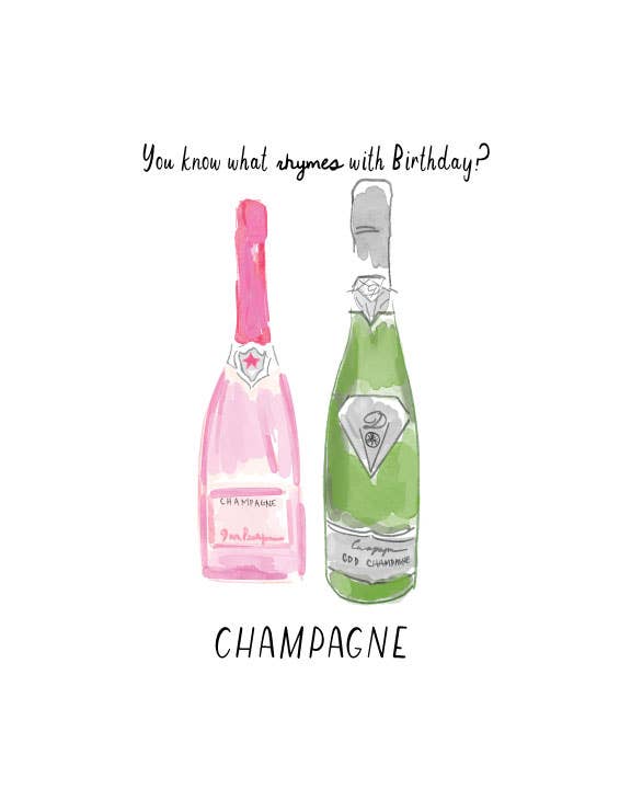 Champagne Birthday Card
