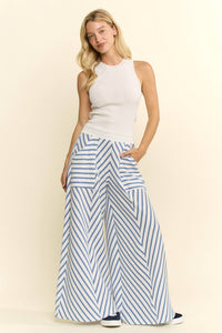 Striped Wide Leg Flowy Pants