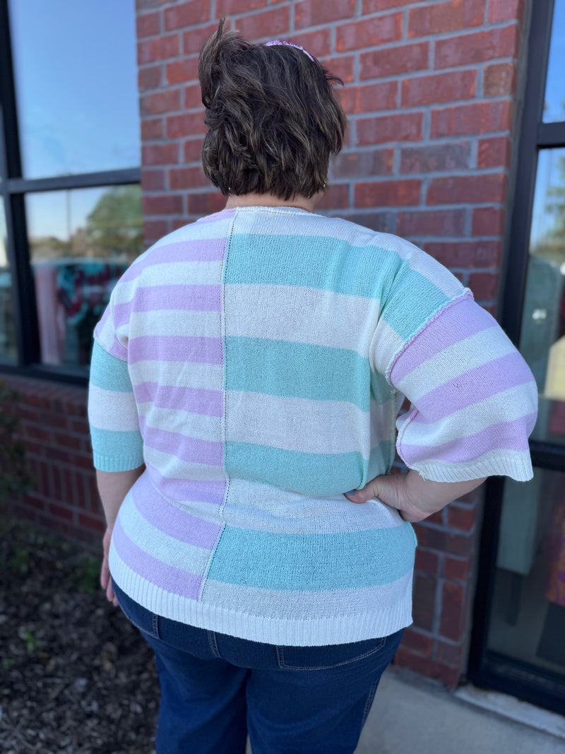 The Debbie Striped Knit Sweater Top