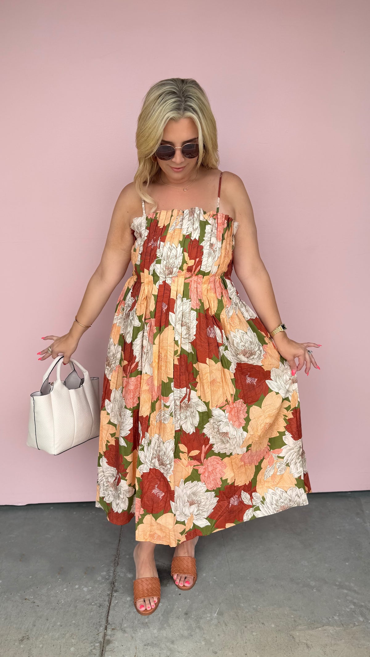 Autumn in Bloom Midi Dress 🍂🌸