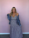Cottage Check Cross-Back Maxi Dress