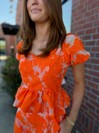 Sunset Jacquard Peplum Top