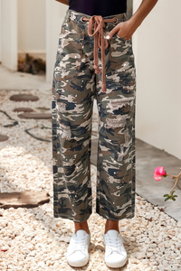Camouflage Distressed Denim Pants