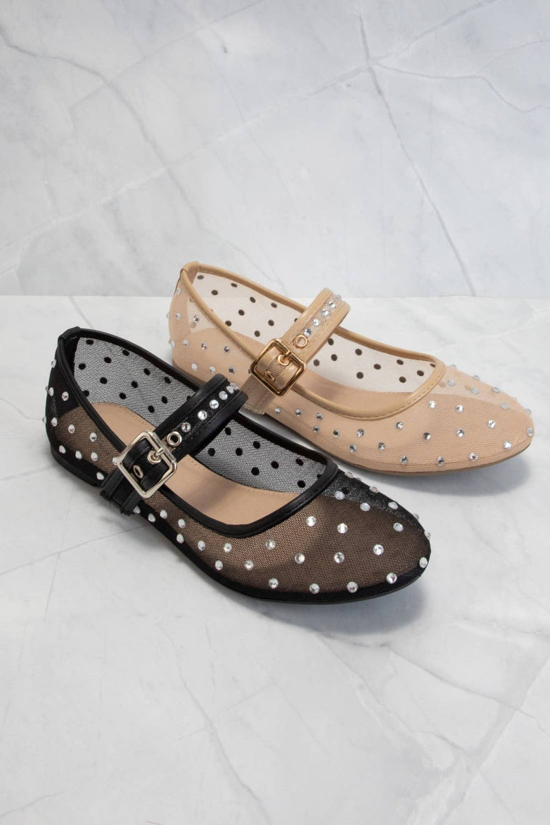 Mesh Mary Jane Flats