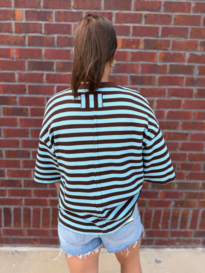 Sunday Stripe Oversized Top