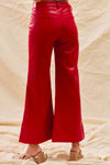 Holly Jolly Faux Leather Flare Pants
