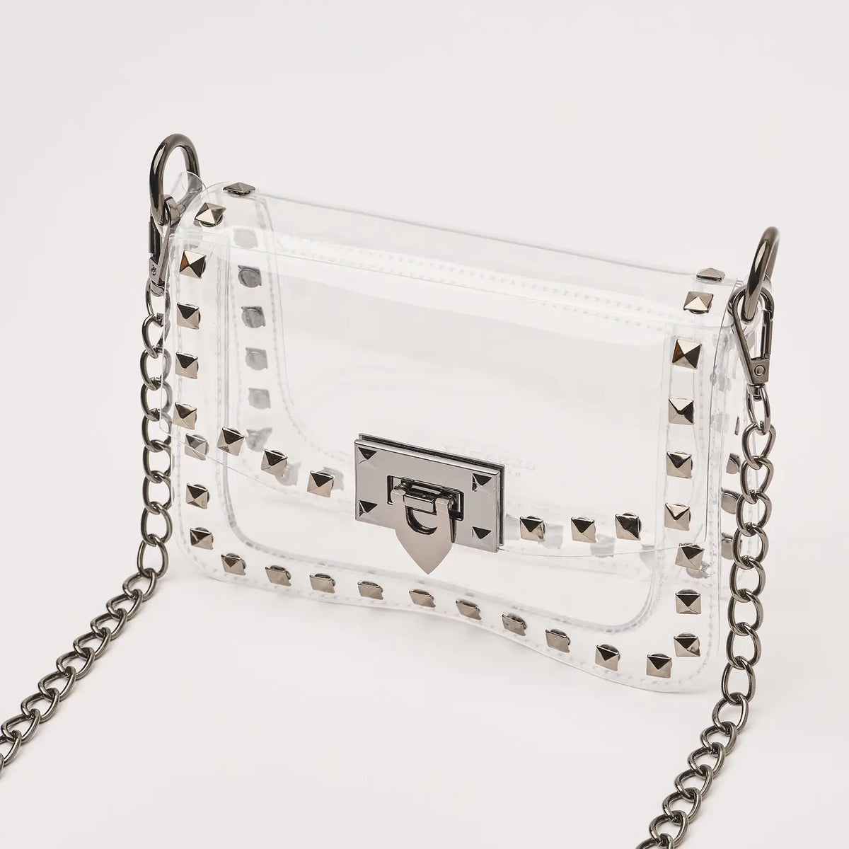 The Jackie Clear Bag in Gunmetal