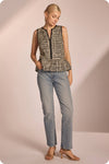 Scallop Print Sleeveless Blouse