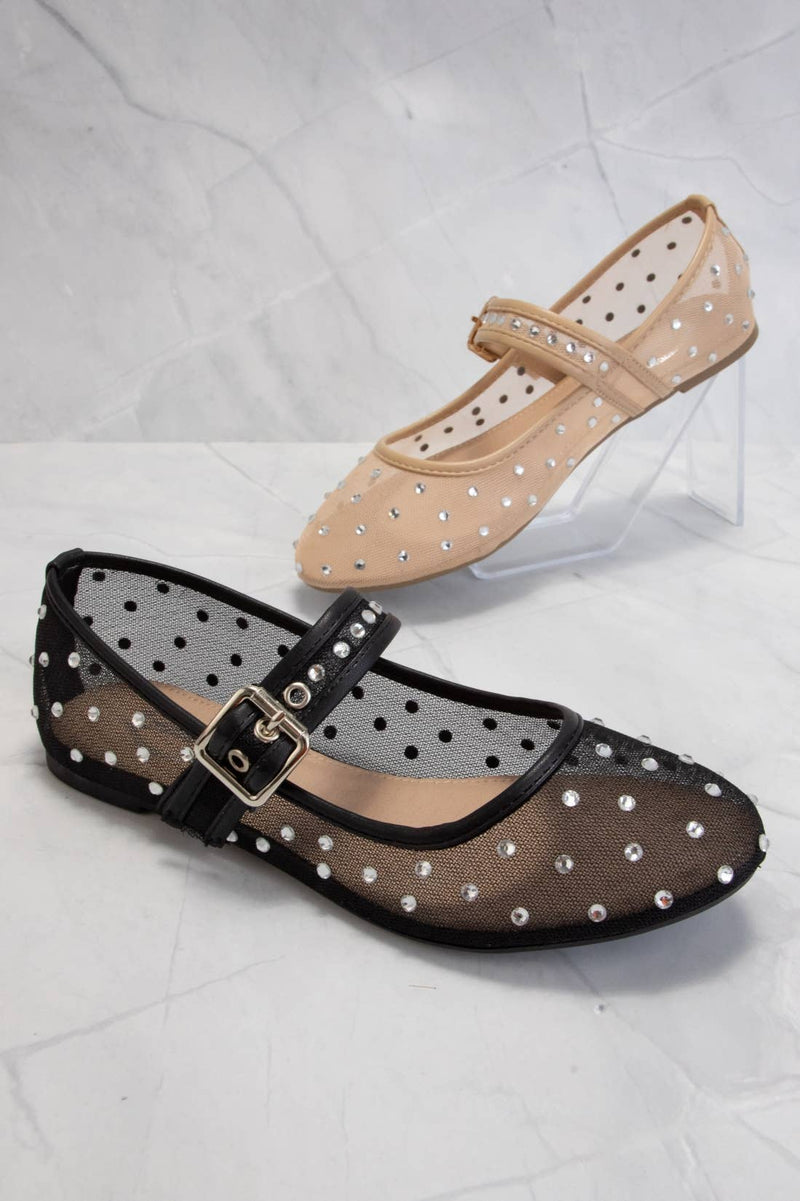 Mesh Mary Jane Flats