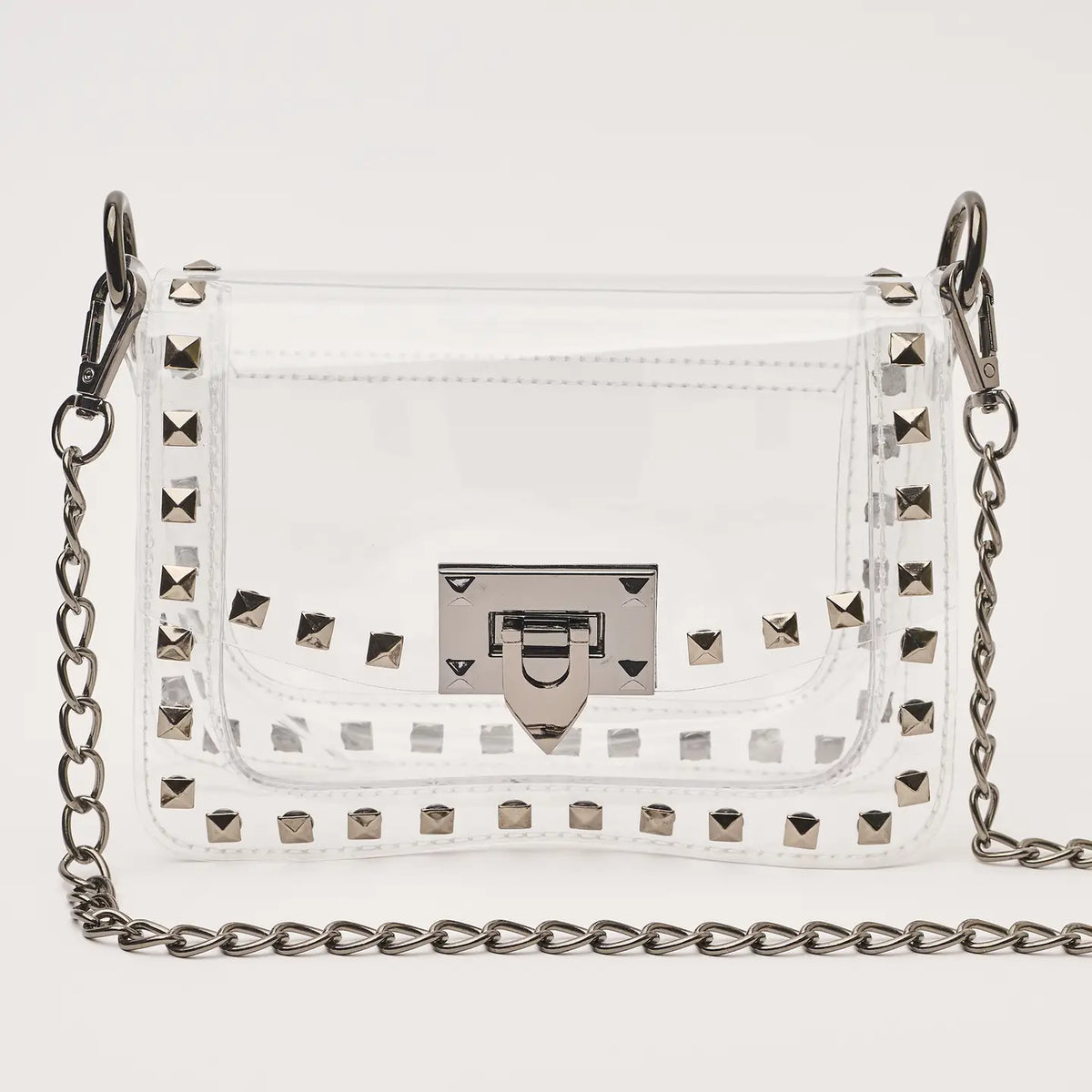 The Jackie Clear Bag in Gunmetal