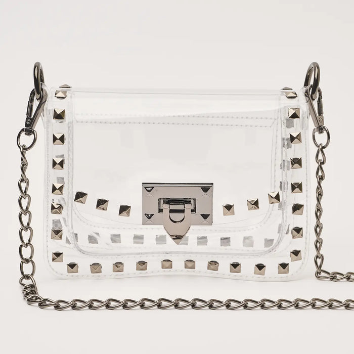 The Jackie Clear Bag in Gunmetal