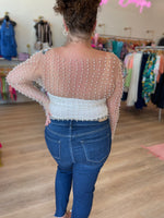 Mesh Pearl Top