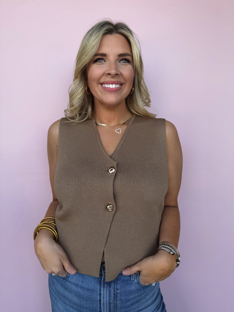 Golden Hour Knit Vest Top