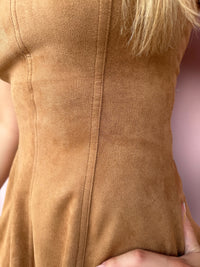 Mocha Mirage Open-Back Dress