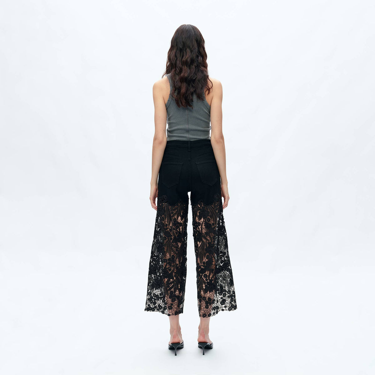 Daydream Black Denim Lace Pants