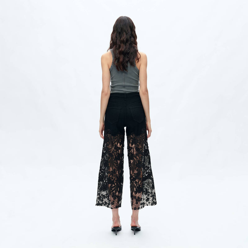 Daydream Black Denim Lace Pants