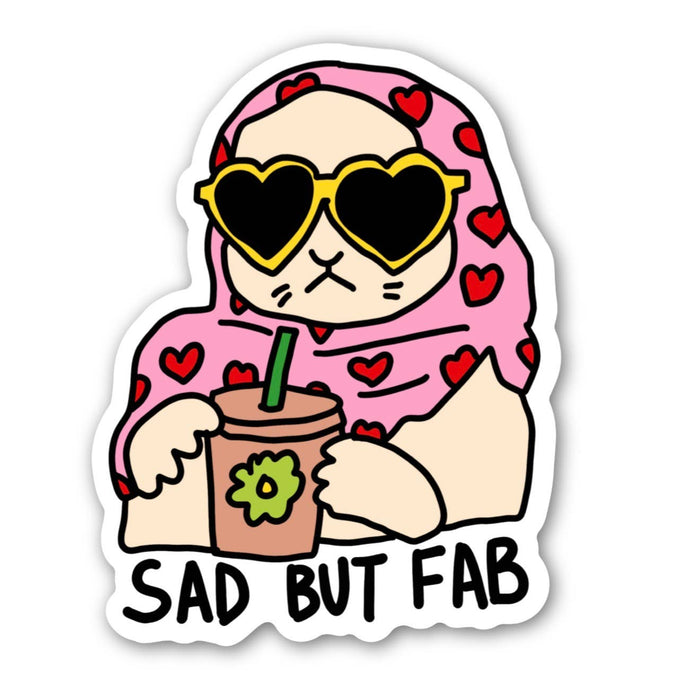 Sad But Fab Cat Sticker