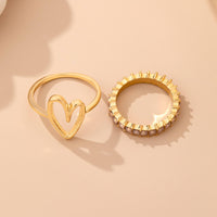 Baguette Crystal Heart Open Ring