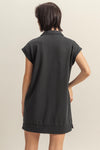 Half Zip Up Mock Neck Mini Dress