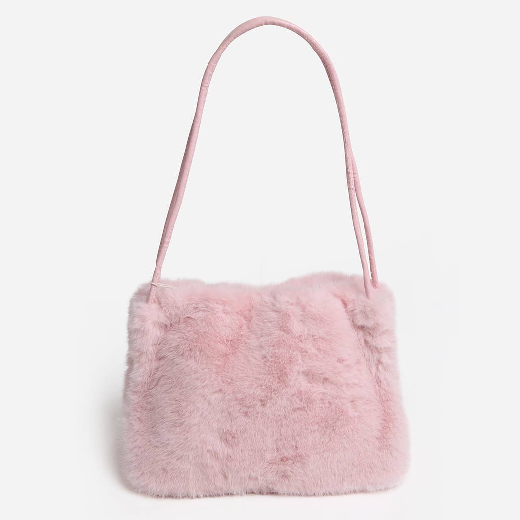 Fuzzy Faux Fur Mini Shoulder Bag