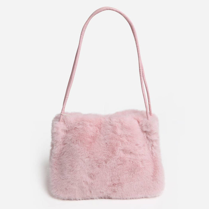 Fuzzy Faux Fur Mini Shoulder Bag