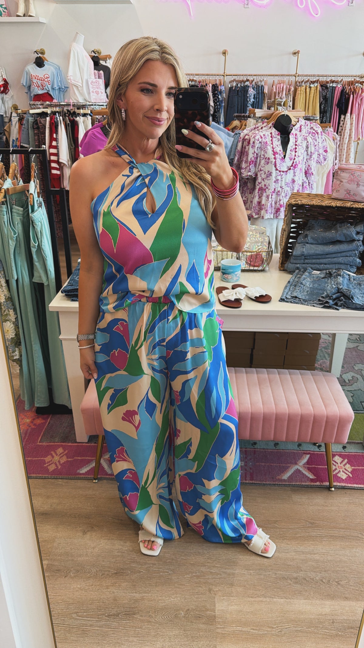 Coastal Dream Satin Halter Top