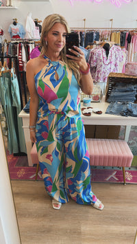 Coastal Dream Satin Halter Top