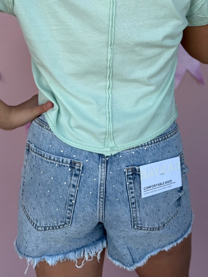 Easton Rhinestone Denim Shorts