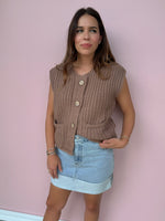 The Cocoa Knit Button Vest