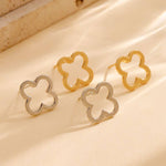 Golden Clover Open Stud Earrings