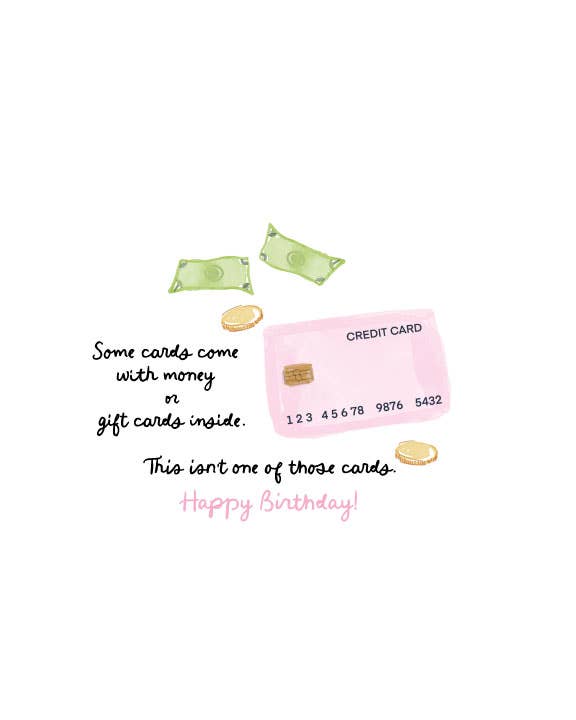 No Money Birthday Card