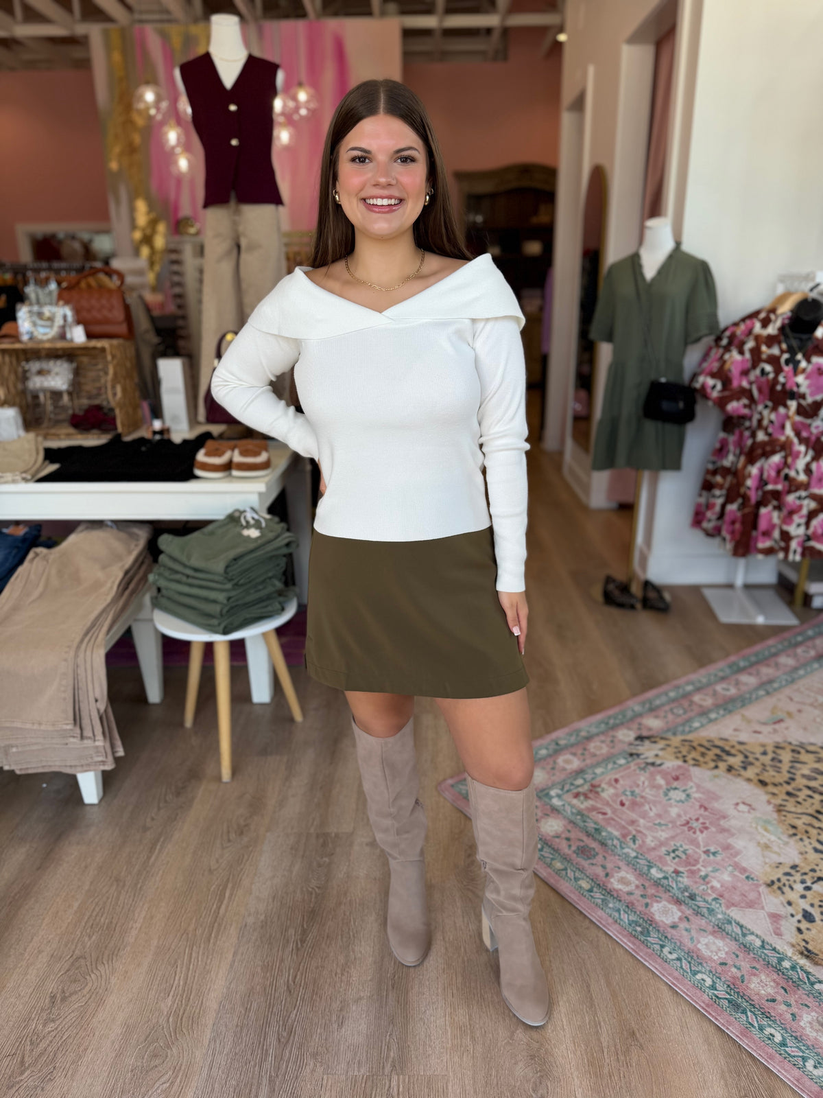Autumn Avenue High Waisted Mini Skort