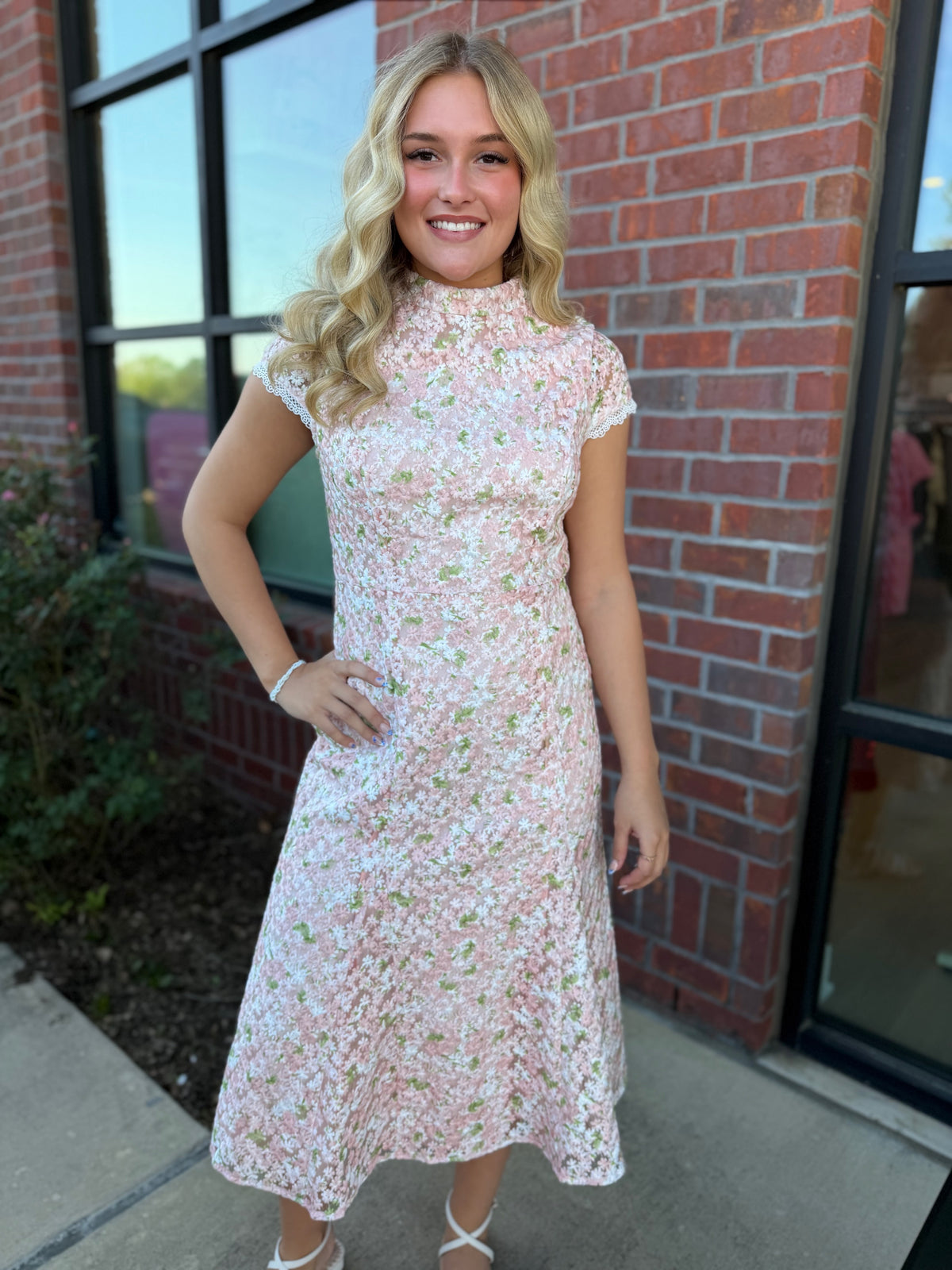 Blushing Meadow Midi Dress