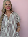 The Savannah Stripe Ruffle Dress