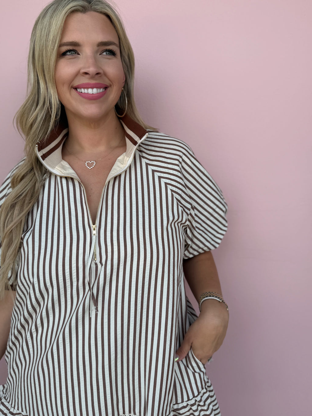 The Savannah Stripe Ruffle Dress