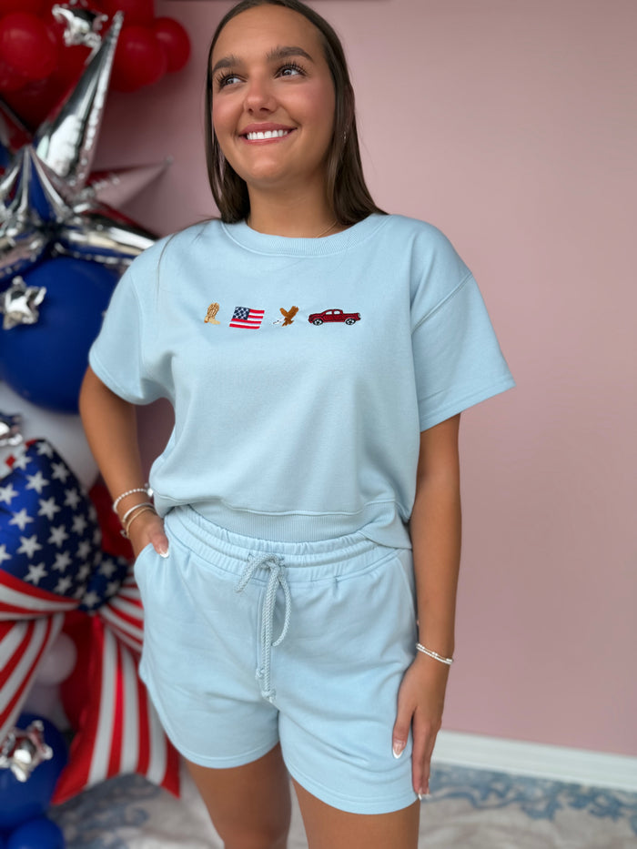 Liberty Lane Embroidered Lounge Set 🇺🇸