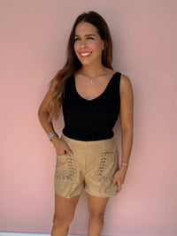Saddle Up Faux Leather Shorts