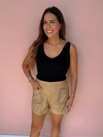 Saddle Up Faux Leather Shorts