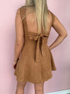 Mocha Mirage Open-Back Dress