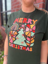 Retro Print Merry Christmas Tee