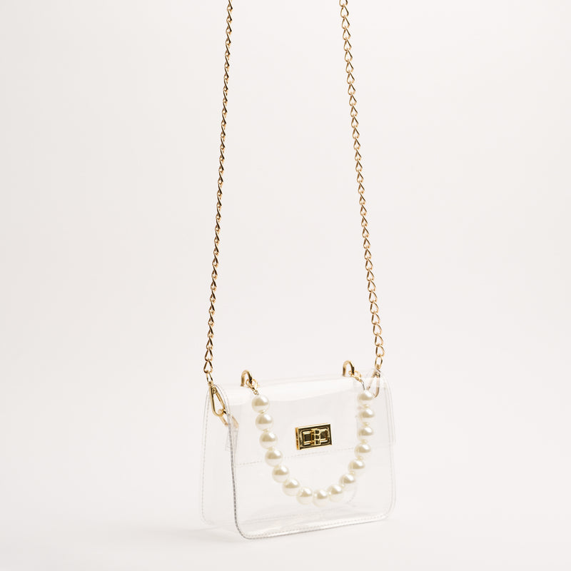 The Audrey in Pearl Clear Bag